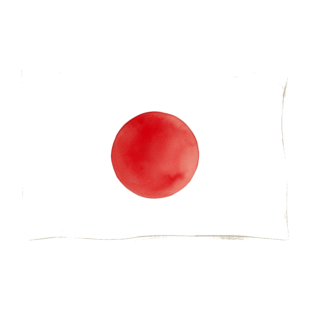 Watercolor flag of Japan