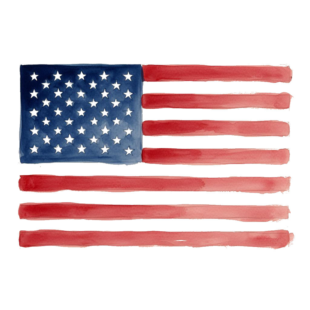 Watercolor flag of the United States