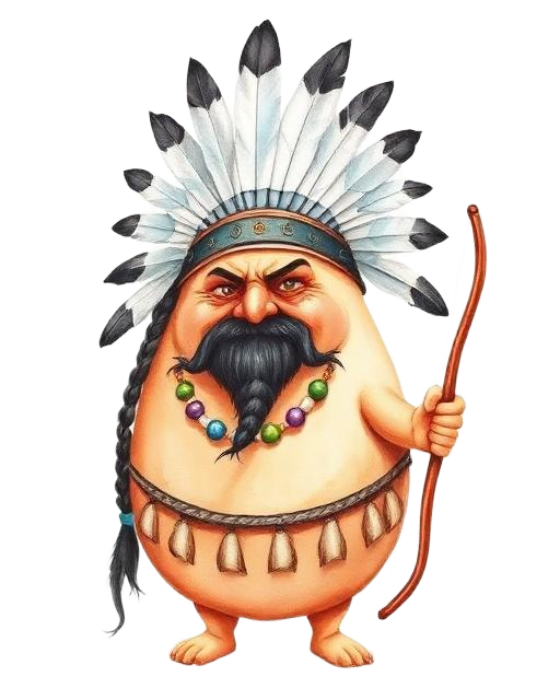 Watercolor illustration of Big Chief Huppuluh