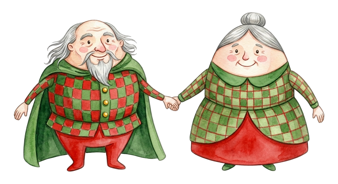 Watercolor illustration of Lord & Lady McBeaut